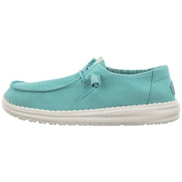 Buty Półbuty Damskie Hey Dude Wendy Canvas Turquoise 40902 Niebieskie