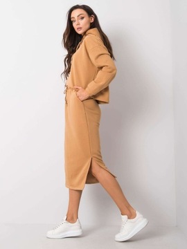 Спортивный комплект ЖЕНСКИЙ ЮБКА МИДИ СВИТШИРТ F109 черный 38 M