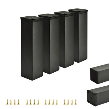 4 x NÓŻKA NOGA MEBLOWA REGULOWANA H 15 CM CZARNA