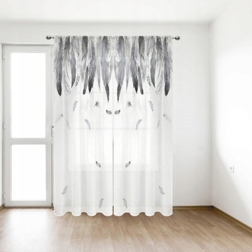 Цифровая оконная занавеска с перьями 132x213см