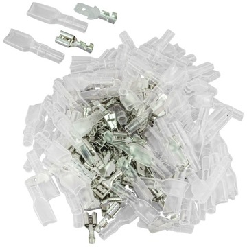 KONEKTOR 4,8mm ŻEŃSKI MĘSKI KOSZULKA ZESTAW 200szt