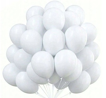 BALONY PASTELOWE ECO BIODEGRADOWALNE 30-35cm 100 sztuk Białe