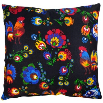 Poszewka na jaśka poduszkę 45x45 Łowickie Koguty