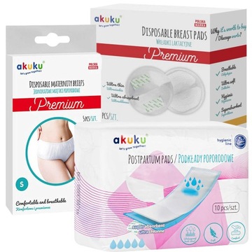 Poporodowy Zestaw Premium Dla Mamy Majtki Rozmiar S Wkładki Podkłady Akuku