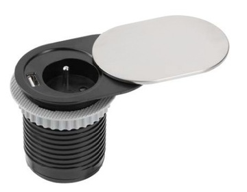 GNIAZDO MEBLOWE WPUSZCZANE SLIDE 60MM USB GTV