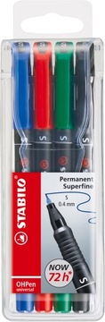 Foliopisy STABILO OHPEN S etui 4 szt