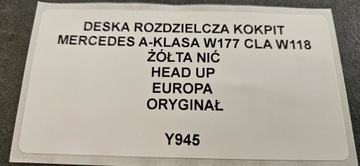 DESKA ROZDĚLOVAČE MERCEDES TŘÍDA A W177 CLA W118