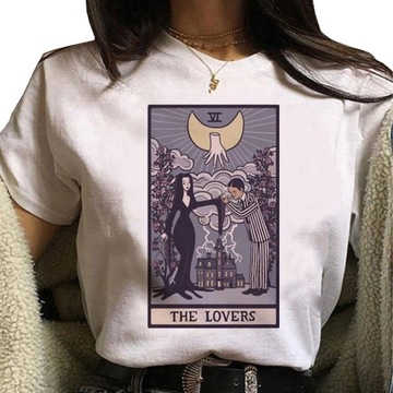 T-SHIRT WZÓR KARTA KOCHANKOWIE ADDAMS BAWEŁNA L