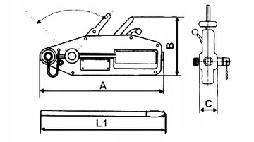 PRZECIĄGARKA LINOWA KIFOR 1,6T LINA 20m WYCIĄGARKA