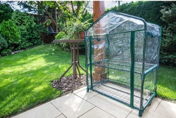 МИНИ-БАЛКОННАЯ ТЕПЛИЦА ТРАВЯНАЯ ПЛЕНКА 2 ПОЛКИ ВЫСОТА 95 СМ МЕТАЛЛИЧЕСКИЕ ТРУБКИ