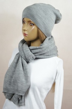 KOMPLET CZAPKA bez pompona + SZALIK # 64