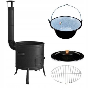 KUCHNIA POLOWA + KOCIOŁEK POKRYWKA 30L 42CM GRILL