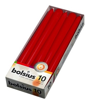 Bolsius Świeca stołowa SZPICA 245/24 CZERWONA A'10
