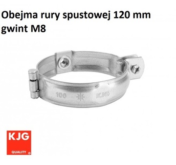 Obejma do rury spustowej fi 120 mm KJG 120 mm rurhak ocynkowany do śruby M8