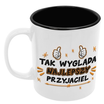 Kubek PRZYJACIEL dla przyjaciela prezent czarny