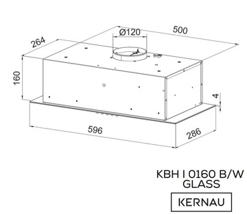 Kernau KBHI0160B кухонная вытяжка Glass Silent LED 60