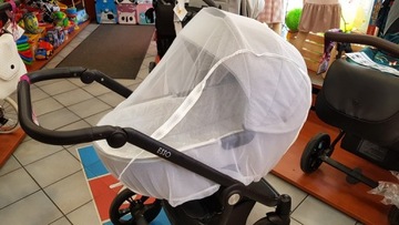 Moskitiera DUŻA do wózka JUNAMA, siatka biała, na komary, osy, szerszenie