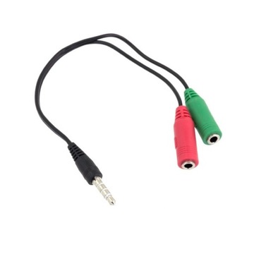 Rozdzielacz minijack 3,5mm 4p słuchawki i mikrofon