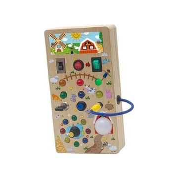 LED Switch Toy Sensory Learning Game Busy Board for Activities Farm A