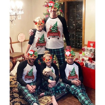 PIŻAMA Bożonarodzeniowa pasująca piżamy dla całej rodziny w czerwoną kratę