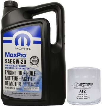 MOPAR 5W20 5L + FILTR OLEJU (ZAMIENNIK MO-899)
