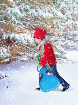 Jabłuszko ślizg sanki ślizgacz dla dzieci na śnieg molti