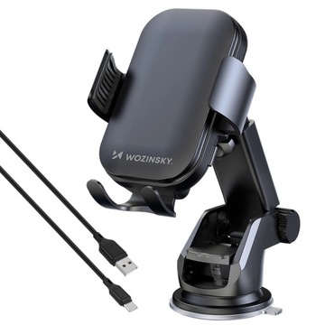 ДЕРЖАТЕЛЬ ТЕЛЕФОНА ДЛЯ АВТОМОБИЛЯ С ИНДУКТИВНЫМ ЗАРЯДКОМ QI 15 ВТ ДЛЯ ОКОННОЙ ДОСКИ