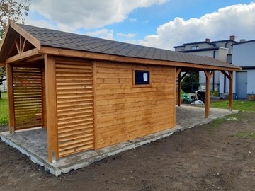 WIATA GARAŻOWA + DOMEK NARZĘDZIOWY + DREWUTNIA 3W1 WIATA DUŻA! 7X3M