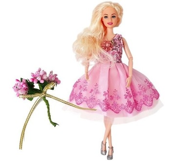 МОДЕЛЬ КУКЛА В БАЛЬНОМ ПЛАТЬЕ + АКСЕССУАРЫ