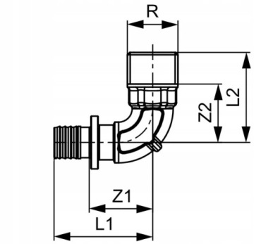 TECE КОЛЕНО GZ 16X1/2 ЛАТУНЬ