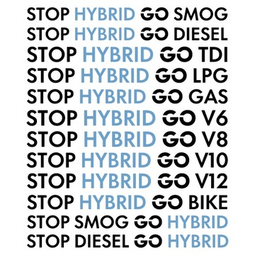 Naklejka STOP HYBRID MIX Go Smog Diesel na Szybę Samochód Auto 30cm