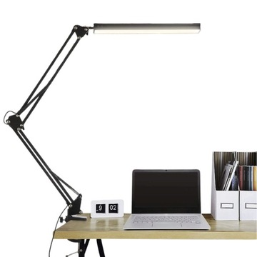 Lampka na biurko LED czarna REGULOWANA 3 barwy światła BIUROWA nocna USB