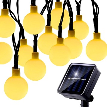 GIRLANDA SOLARNA OGRODOWA 20 LED 5 METRÓW LAMPKI SOLARNE ŻARÓWKI NA BALKON