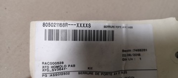 RENAULT TALISMAN ZÁMEK DVEŘE PRAVÝ PŘEDNÍ 805021168R