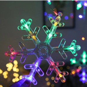 Светодиодные световые занавески звезды + теплые снежинки