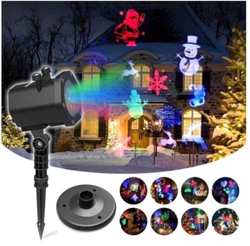 РОЖДЕСТВЕНСКИЙ RGB LED ЛАЗЕРНЫЙ ПРОЕКТОР 12в1 ВОДОНЕПРОНИЦАЕМЫЕ СНЕЖИНКИ В ПОДАРОК