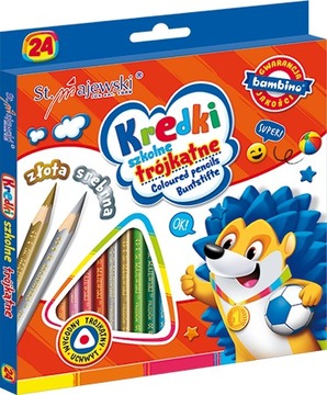 KREDKI ST.MAJEWSKI OŁÓWKOWE TRÓJKĄTNE 24 KOLORY