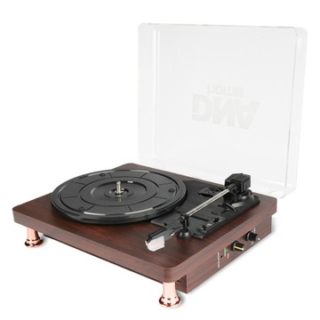 GRAMOFON RETRO Z GŁOŚNIKAMI ODTWARZACZ PŁYT WINYLOWYCH BLUETOOTH AUX RCA