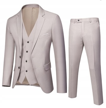 MĘSKI GARNITUR ELEGANCKI Jednolity kolor Komplet,4XL