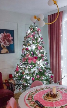 CHOINKA SZTUCZNA JAK ŻYWA ŚWIERK KAUKASKI PREMIUM 250 CM GĘSTA + STOJAK