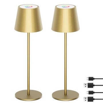 LAMPKA NOCNA BIURKOWA LED LAMPA DOTYKOWA STOŁOWA BEZPRZEWODOWA RGB USB 2szt