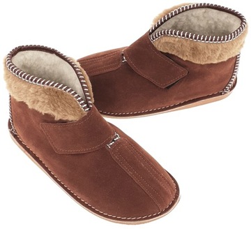 Bambosze Slippers Кожаные Высокие тапочки Шерсть 42