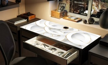 Коврик защитный для стола Ikea 105х50 белые кольца