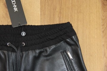 Skóra OWCZA ochnik skórzane czarne spodnie 36 s 34