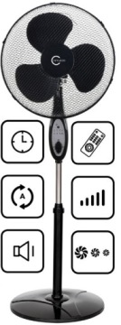 НАПОЛЬНЫЙ ВЕНТИЛЯТОР ВРАЩАЮЩИЙСЯ ВЕНТИЛЯТОР ДИСТАНЦИОННЫЙ ЧЕРНЫЙ