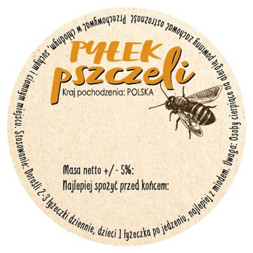 10 sztuk naklejki fi 66 etykiety samoprzylepne papierowe__Pyłek PSZCZELI