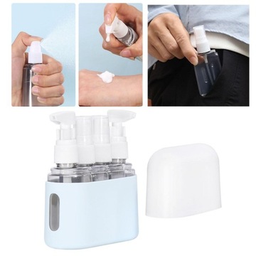 4 флакона-спрей для макияжа, 50 мл, лосьон для небольших дорожных бутылочек с многоразовым насосом, синий