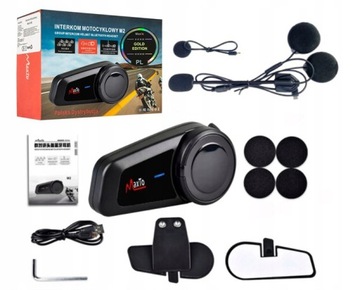 MaxTo M2 Мотоциклетный домофон ПОЛНОДУПЛЕКСНЫЙ ПОЛЬСКИЙ ГОЛОСОВЫЕ СООБЩЕНИЯ РАДИО