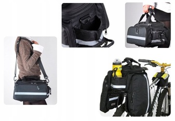 СУМКА БАГАЖНИК, С 3 ОТДЕЛЕНИЯМИ, ВМЕСТИТЕЛЬНАЯ ВЕЛОСИПЕДНАЯ СУМКА, РЕМЕНЬ, ЧЕХОЛ