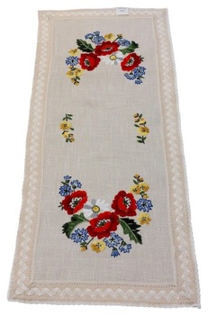 Serweta ze wzorem kociewskich kwiatów (45x90)